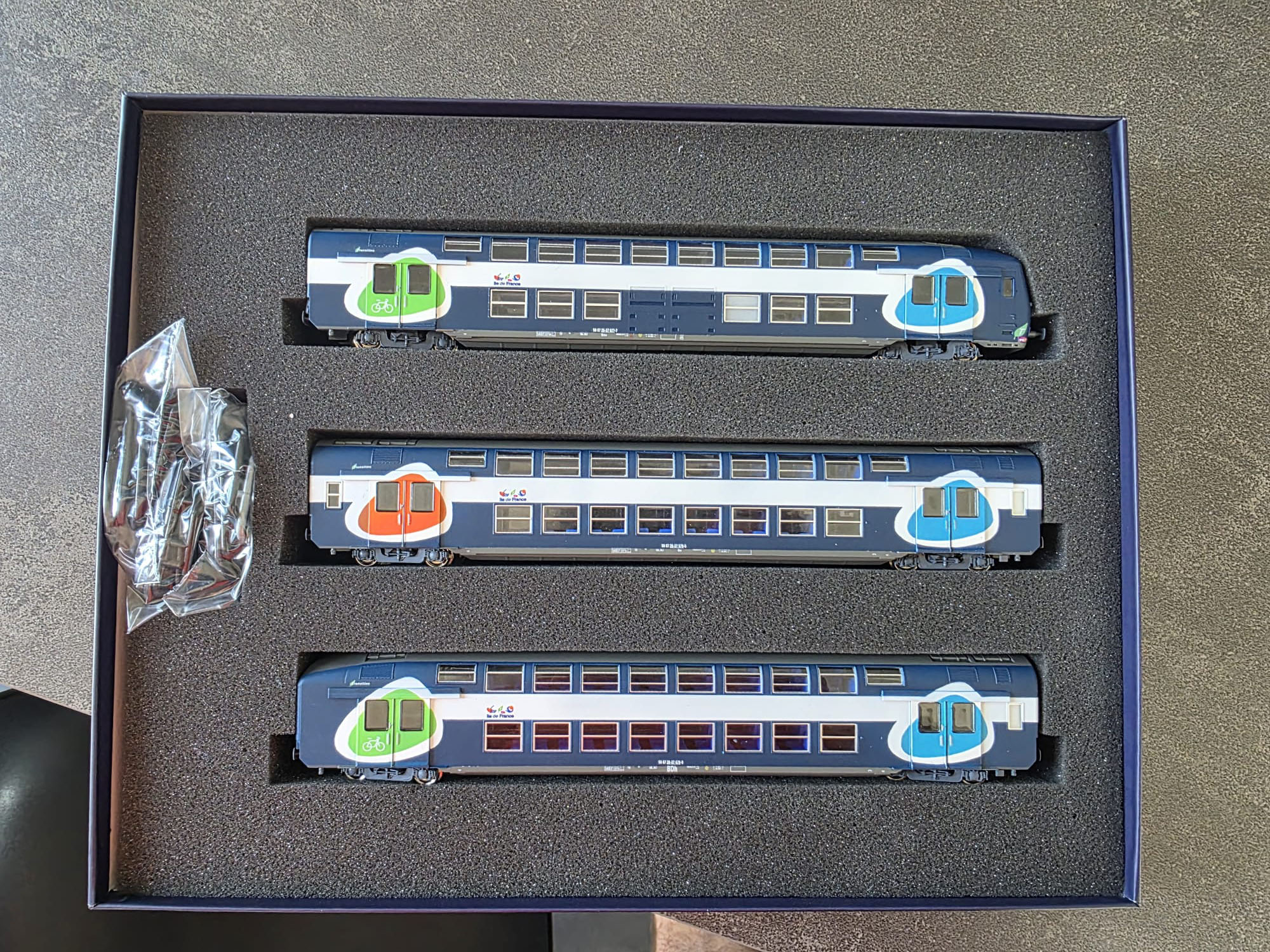 Coffret vb2n transilien base vitrains Réf 3eleidf, sans éclairage, 3 éléments Comprend: BDe, Be, Bxe. – Image 6